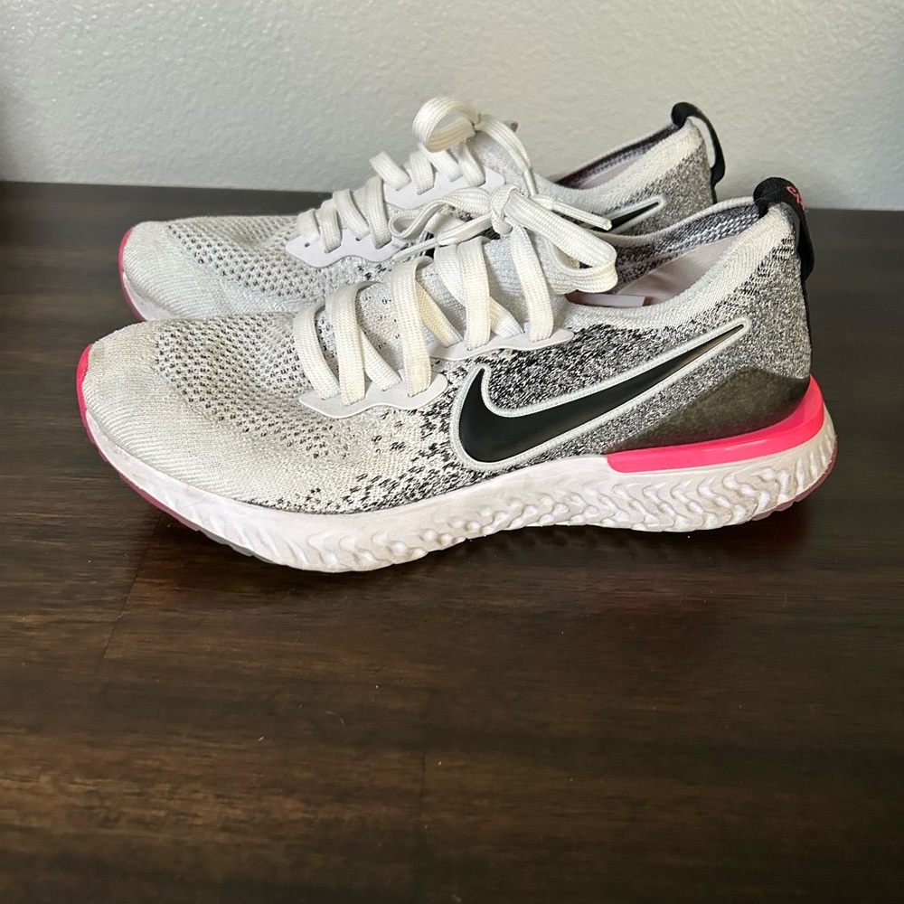 Nike Women's White and Pink Running Shoes